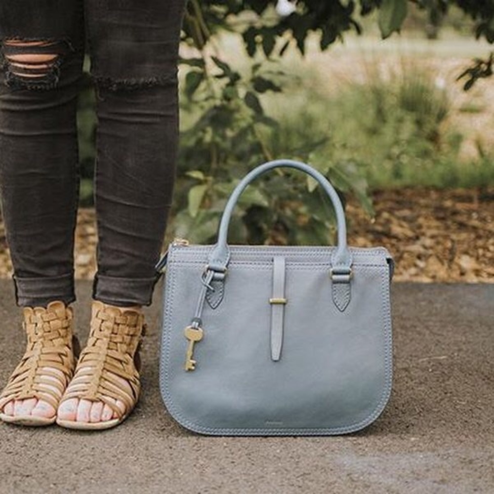 NWOT Blue Fossil Ryder Satchel Purse